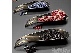 Dish with berries and fruits