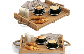 Decorative set 31 Coffee and croissants