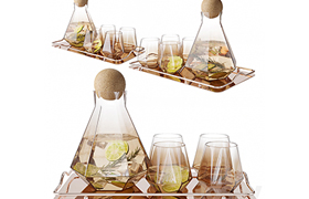 Geometric Glass Decanter Set