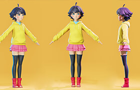 Himawari - Naruto character fan-art modeling - Blender 3.6 - 4.0 by Flycat