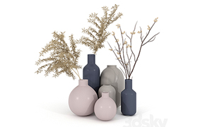 Set vaz h & m with dried flowers