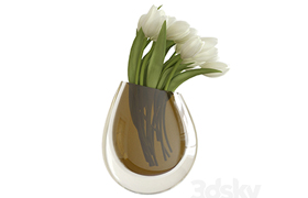 White tulips in a vase