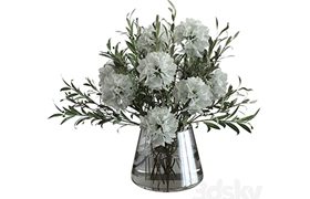 Olive bouquet with white flowers