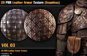 Artstation - 20 PBR Leather Armor Texture Seamless (Vol 03)