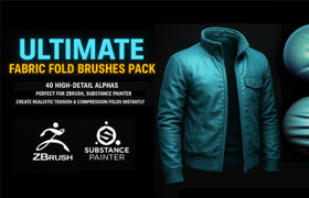 Artstation - 40 Fabric Brushes - Tension & Compression Folds