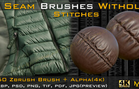 Artstation - 50 Seam Brushes Without Stitches (4k)+Alpha -Vol 03