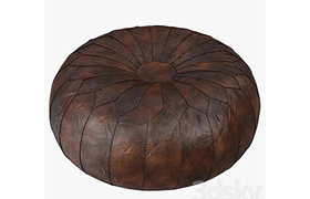 Leather Pouf Ottoman