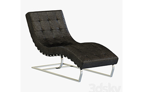 RH Modern Rossi Tufted Leather Chaise