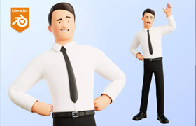 Business Office Man Character - 模型