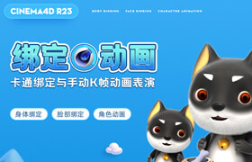 【正版】【大师】C4D R23-高级卡通绑定和手动K帧动画表演课程