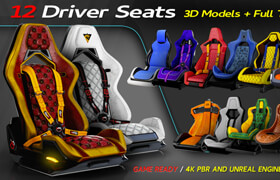 Artstation - 12 Driver Seats + Full Tutorial + 3D Models