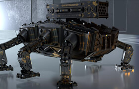 Photo Realistic War Mecha with Rocket Launcher