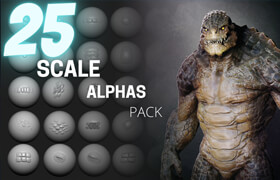 Artstation - 25 Scale Alphas and VDM Brush - ZBrush 笔刷