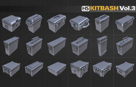 Gumroad - Hard-Surface Kitbash Vol.3 - Crates Cases