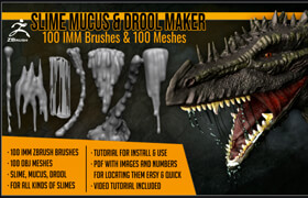 Artstation - Slime Mucus and Drool Maker 100 Brushes and 100 OBJs - 模型