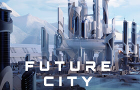Future City - Futuristic Skyscrapers, Buildings & Environment 3D Asset Kitbash Pack Blender - 模型