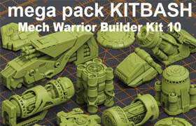 Gumroad - Mega Pack Sci-Fi Hard Surface KITBASH 320 DETAILS - 模型